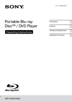 Sony BDP-SX910 - Owners Manual 